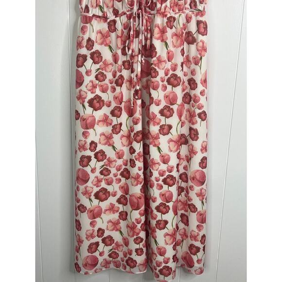 Sipos New York Strawberry Chiffon Floral Dress Size Small - Picture 6 of 10